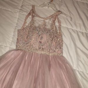 Light pink purplish color hoco dress